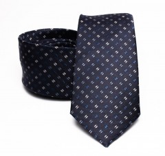 Prémium selyem nyakkendő - Sötétkék aprómintás Aprómintás nyakkendő