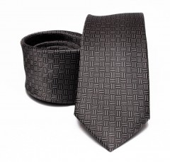Prémium selyem nyakkendő - Szürke aprómintás Selyem nyakkendők