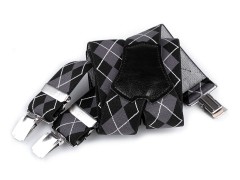 Férfi nadrágtartó - Fekete kockás Férfi nadrágtartó