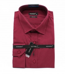            Newsmen h.u slim ing - Bordó Egyszínű ing