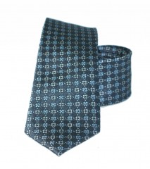   Vincitore slim selyem nyakkendő - Szürke-kék mintás Selyem nyakkendők