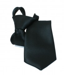     NM Állítható szatén gyerek/női nyakkendő - Fekete Női nyakkendők, csokornyakkendő