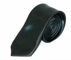 Szatén slim nyakkendő - Fekete Egyszínű nyakkendő