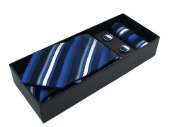   NM nyakkendő szett - Kék csíkos Csíkos nyakkendő