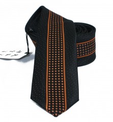                  NM slim nyakkendő - Fekete-narancs pöttyös 