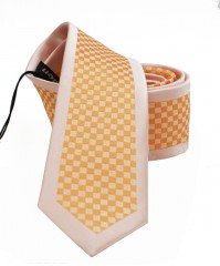                  NM slim nyakkendő - Púder-narancs kockás Kockás nyakkendők