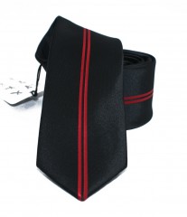                  NM slim nyakkendő - Fekete-piros csíkos 