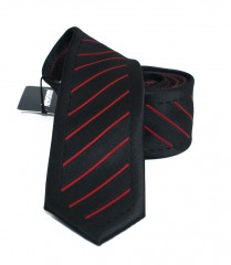                  NM slim nyakkendő - Fekete-piros csíkos 