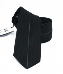                  NM slim nyakkendő - Fekete-szürke csíkos 