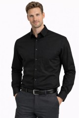                Newsmen elasztikus h.u slim ing - Fekete Hosszúujjú ing