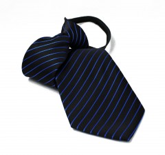      NM Állítható gyereknyakkendő - Fekete-kék csíkos Gyerek nyakkendők
