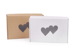 Papir doboz szíves - 17 x 26 cm Ajándék csomagolás