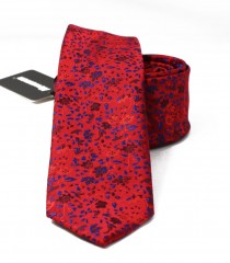                    NM slim szövött nyakkendő - Piros virágos 