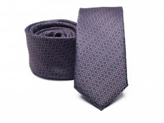    Prémium slim nyakkendő - Piros-kék mintás Aprómintás nyakkendő