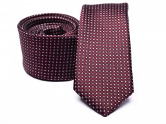    Prémium slim nyakkendő - Bordó aprómintás 