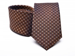        Prémium selyem nyakkendő - Barna mintás Aprómintás nyakkendő