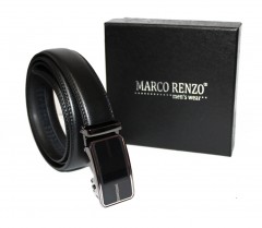             Marco Renzo férfi bőr öv - Fekete 