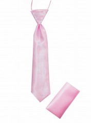           Gumis szatén gyereknyakkendő szett - Rózsaszín Szettek,zsebkendők