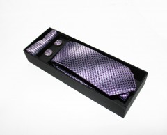                        Marquis slim nyakkendő szett - Lila aprómintás Nyakkendők esküvőre