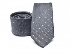 Prémium slim nyakkendő - Szürke aprópöttyös 