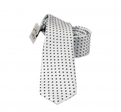    NM szövött slim nyakkendő - Fekete pöttyös Aprómintás nyakkendő