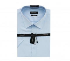           Newsmen 80% pamut r.u slim ing - Világoskék Rövidujjú ing