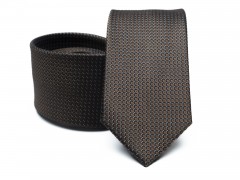 Prémium selyem nyakkendő - Barna aprómintás 