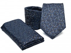    Prémium nyakkendő szett - Kék virágmintás 