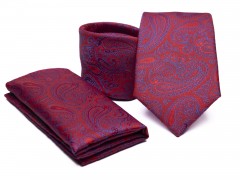    Prémium nyakkendő szett - Bordó paisley mintás 