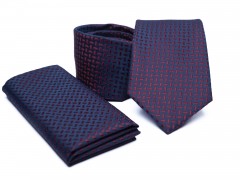    Prémium nyakkendő szett - Kék-piros mintás Aprómintás nyakkendő