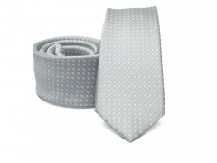    Prémium slim nyakkendő - Ezüst pöttyös 