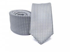    Prémium slim nyakkendő - Ezüst kockás 