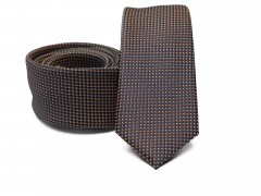    Prémium slim nyakkendő - Barna aprómintás Aprómintás nyakkendő