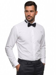                    Newsmen body fitt szmoking mandzsettás ing - Fehér Hosszúujjú ing