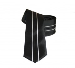               Goldenland slim nyakkendő - Fekete csikos 