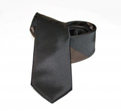               Goldenland slim nyakkendő - Fekete-barna csíkos 