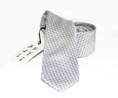                   NM slim szövött nyakkendő - Ezüst kockás 