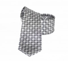                    NM slim szövött nyakkendő - Ezüst kockás 