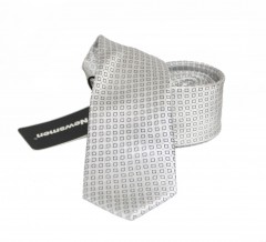                    NM slim szövött nyakkendő - Ezüst kockás Kockás nyakkendők