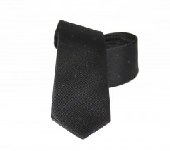                    NM slim szövött nyakkendő - Fekete-lila pöttyös 