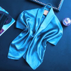              Szatén bolero sál - Tűrkízkék Női divatkendő és sál