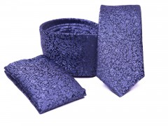    Prémium slim nyakkendő szett - Kék virágos Mintás nyakkendők