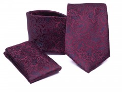   Prémium nyakkendő szett - Bordó mintás Nyakkendők esküvőre