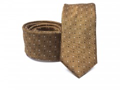    Prémium slim nyakkendő - Rozsdabarna mintás Aprómintás nyakkendő