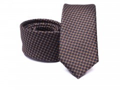    Prémium slim nyakkendő - Barna mintás Kockás nyakkendők