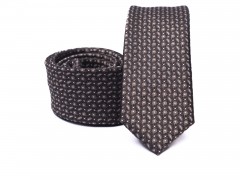    Prémium slim nyakkendő - Barna aprómintás Mintás nyakkendők