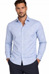             NM h.u normál fit elasztikus ing - Kék mintás Hosszúujjú ing