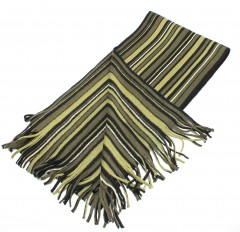   Newsmen unisex kötött sál - Fekete-zöld csíkos Férfi kesztyű, sál