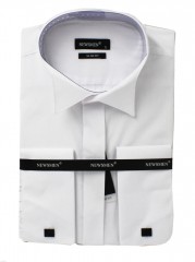                    Newsmen slim fit szmoking mandzsettás ing - Fehér Slim, Smart fazon
