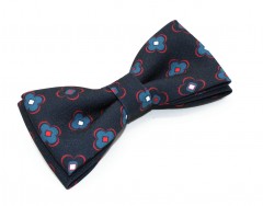                   Prémium csokornyakkendő - Sötétkék virágmintás Csokornyakkendő
